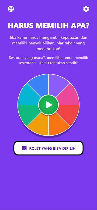 Beranda Aplikasi Rolet Keputusan