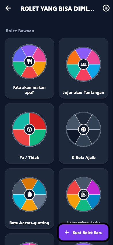 Daftar Rolet Bawaan