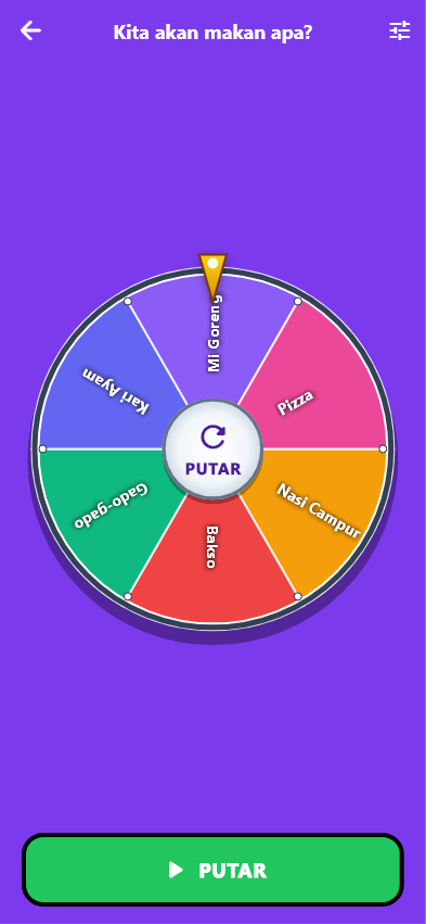 Layar Putar Roda & Jarum