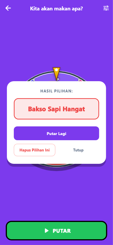 Pop-up Pemenang & Konfeti